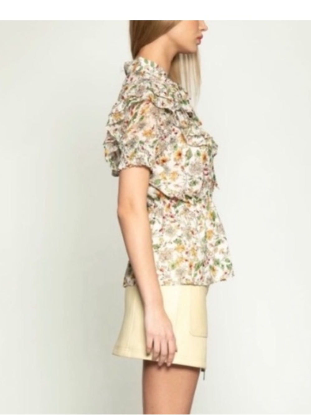 Walter Baker Natasha Garden Party Floral Ruffled Blouse - Picture 3 of 7